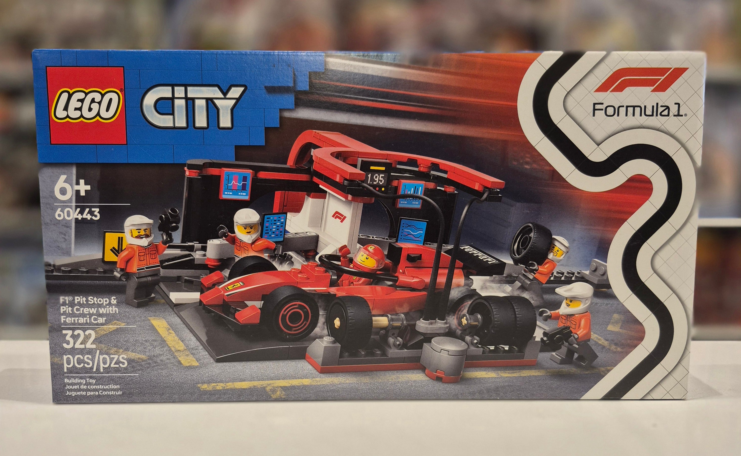 F1 Pit Stop & Pit Crew with Ferrari Car, 60443